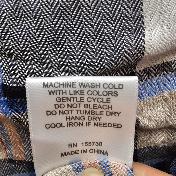 Jane and Delancey Womens 1X‎ Blue Plaid Country Button Up Top Horse Ranch Chore - Picture 6 of 8